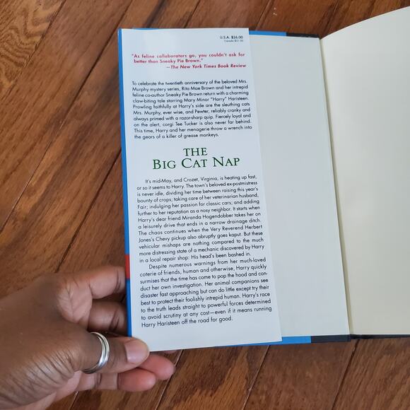 The Big Cat Nap Hardback Book Rita Mae Brown & Sneaky Pie Brown - Picture 2 of 2